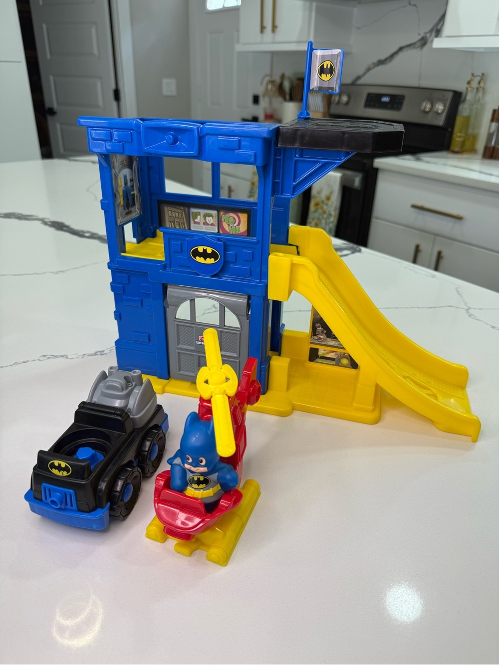 Fisher-Price Little People DC Super Friends Batcave Playset with Batman